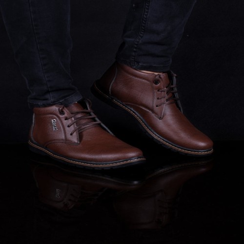 نیم بوت مردانه قهوه ای سوخته مدل 1308