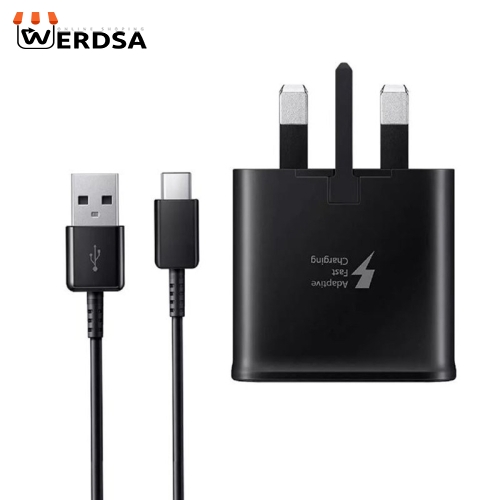 شارژر دیواری سامسونگ مدل EP-TA200CBEGGB به همراه کابل تبدیل USB-C