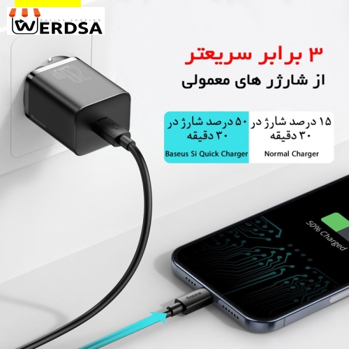 شارژر دیواری 20 وات باسئوس مدل Quick Charger 20W