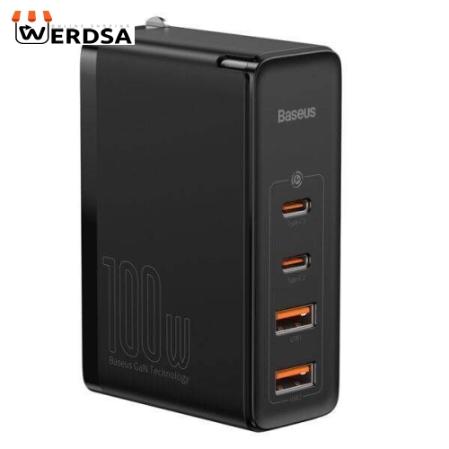 شارژر دیواری باسئوس مدل GaN2 Pro 100W به همراه کابل تبدیل USB-C