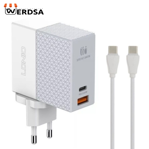 شارژر دیواری الدینیو مدل A2620C به‌ همراه کابل تبدیل USB-C