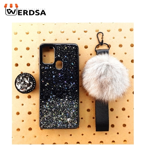 کاور طرح ستاره کد 01 مناسب برای گوشی موبایل سامسونگ Galaxy A21s به همراه بند و پایه نگهدارنده