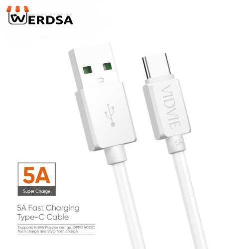 کابل شارژر USB به USB -C ویدوی مدل CB458 طول 1 متر