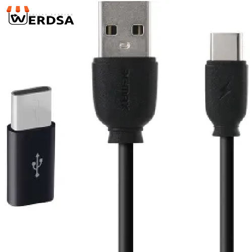 کابل تبدیل USB به USB-C مدل RC-134a طول 1 متر به همراه مبدل microUSB به USB-C