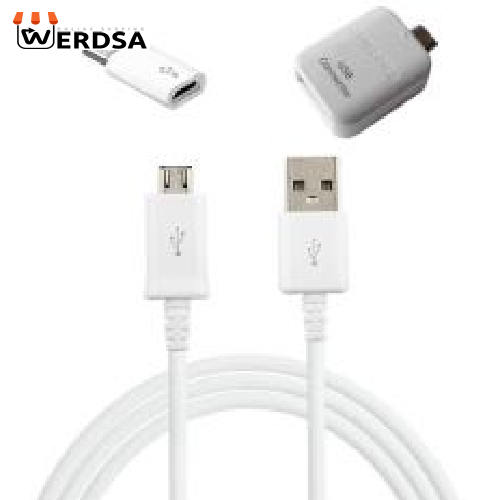 کابل تبدیل USB به microUSB مدل EP-DG925UWE طول 1.5 متر به همراه مبدل OTG microUSB و microUSB به USB-C