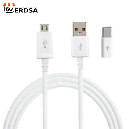 کابل تبدیل USB به microUSB مدل ECB-DU4EWE طول 1.5 متر به همراه مبدل OTG USB-C