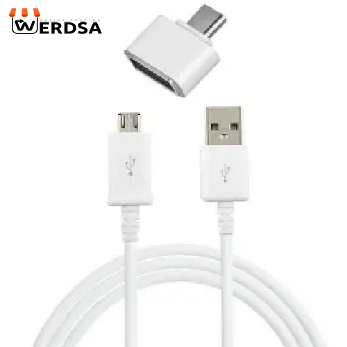 کابل تبدیل USB به microUSB مدل ECB _ DU4EWE طول 1.5 متر به همراه مبدل OTG