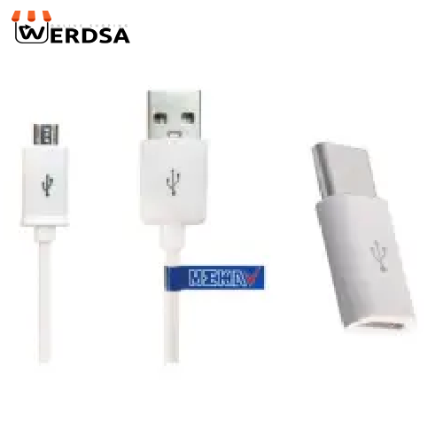 کابل تبدیل USB به microUSB مکا مدل M-CACO طول 1.2 متر به همراه مبدل USB-C