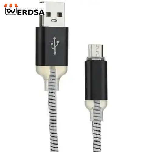 کابل شارژ USB به microUSB ریمکس مدل چراغدار طول 0.98 متر