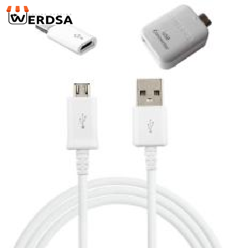 کابل تبدیل USB به microUSB مدل ECB-DU4EWE طول 1.5 متر به همراه مبدل OTG microUSB و microUSB به USB-C