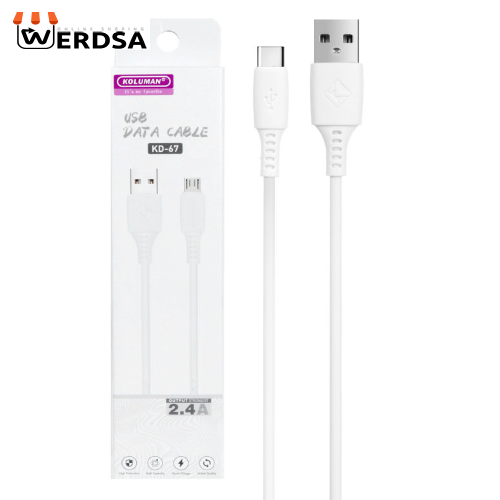 کابل تبدیل USB به USB-C کلومن مدل kd-67 طول 1 متر