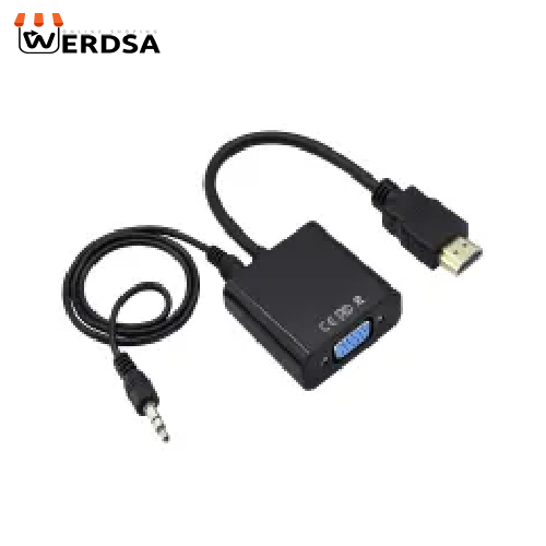 مبدل HDMI به VGA کی نت مدل K-AHV00 به همراه کابل AUX