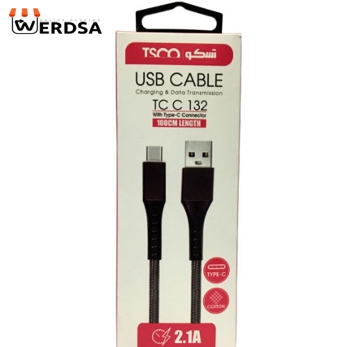 کابل تبدیل USB به USB-C تسکو مدل TCC 132 طول 1 متر