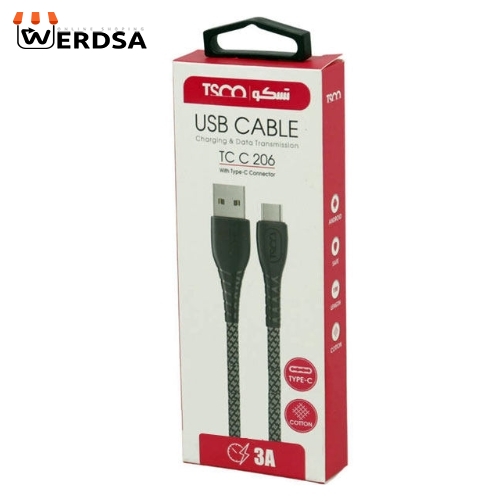 کابل تبدیل USB به USB-C تسکو مدل TCC206 طول 1 متر