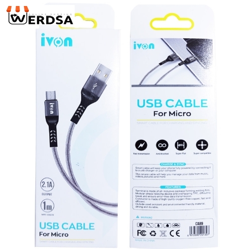 کابل تبدیل USB به MicroUSB آیوان مدل Fast Charge طول 1 متر