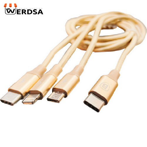 کابل تبدیل TYPE C به لایتنینگ/USB-C/MicroUSB باسئوس مدل RAPID SERIES طول 1.2 متر