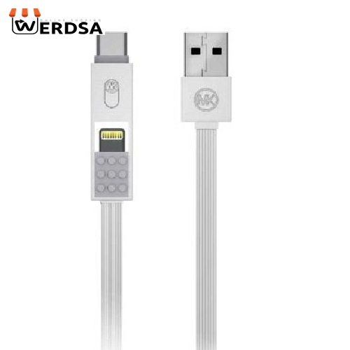 کابل تبدیل USB به microUSB/USB-C/لایتنینگ دابلیو کی مدل WDC-012 به طول 1 متر