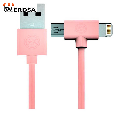 کابل تبدیل USB به microUSB/لایتنینگ دابلیو کی مدل AXE WDC-008 به طول 1 متر