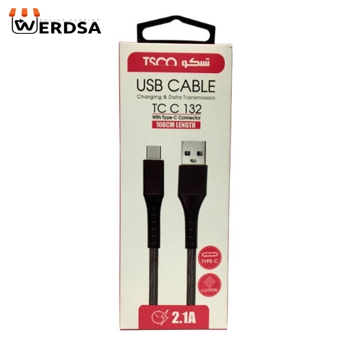 کابل تبدیل USB به USB-C تسکو مدل TCC 132 طول 1 متر