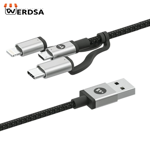 کابل تبدیل USB به USB-C/microUSB/لایتنینگ موفی مدل MP-01 طول 1 متر