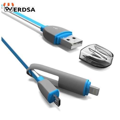 کابل تبدیل USB به microUSB / لایتنینگ مدل LC81 طول 1 متر