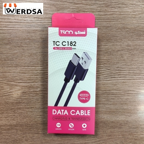 کابل تبدیل USB به USB-C تسکو مدل TCC182 طول 1 متر