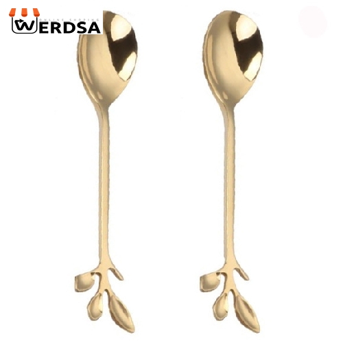 قاشق چای خوری مدل گلبرگ بسته دو عددی