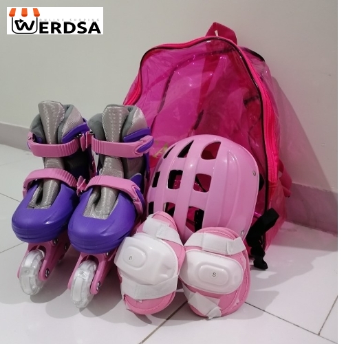 اسکیت هارد چراغ دار چرخ کمکی و ریلی