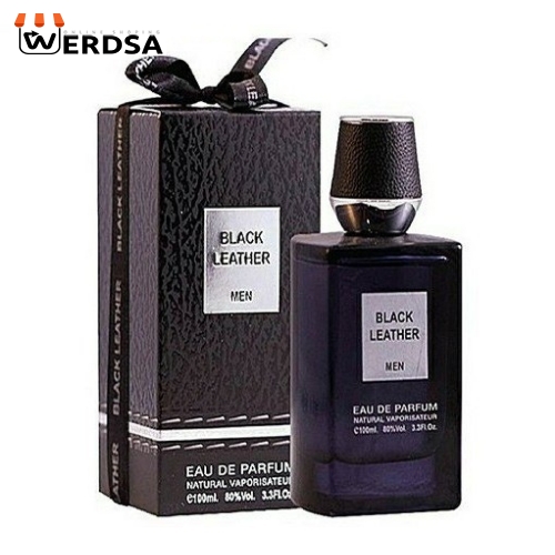 عطر ادکلن مردانه فراگرنس ورد مدل Black Leather حجم 100 میل ا Fragrance World Black Leather Eau De Parfum For men 100ml