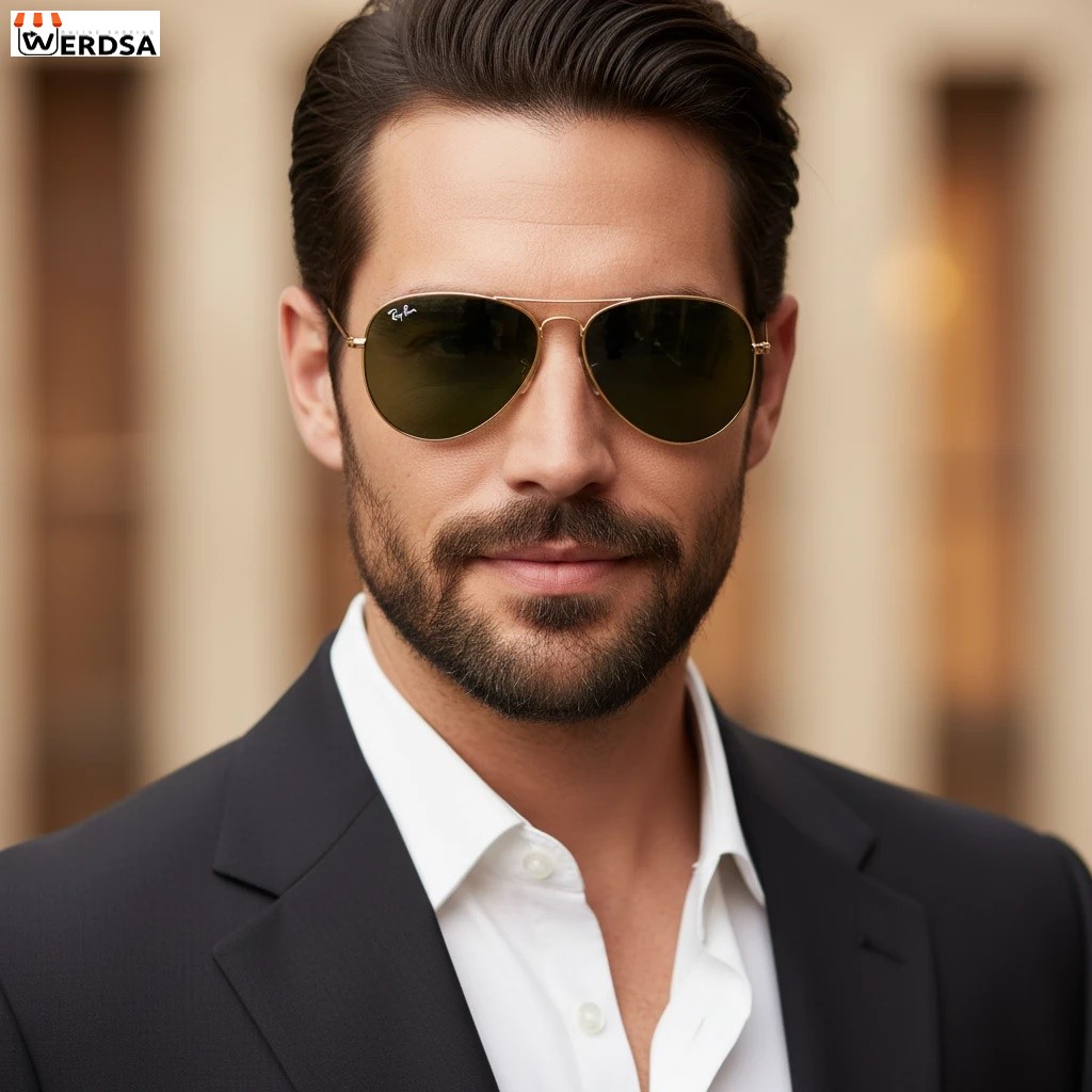 عینک آفتابی ری‌بن Ray-Ban اصل طلایی لنز سبز کلاسیک UV400