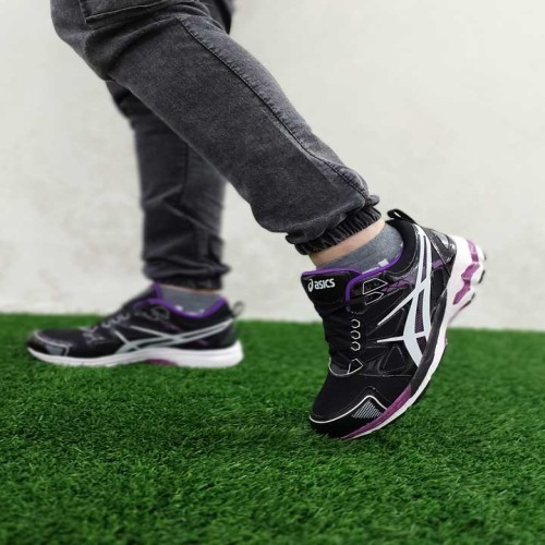 کفش اسپرت اسیکس مردانه مشکی بنفش مدل1112