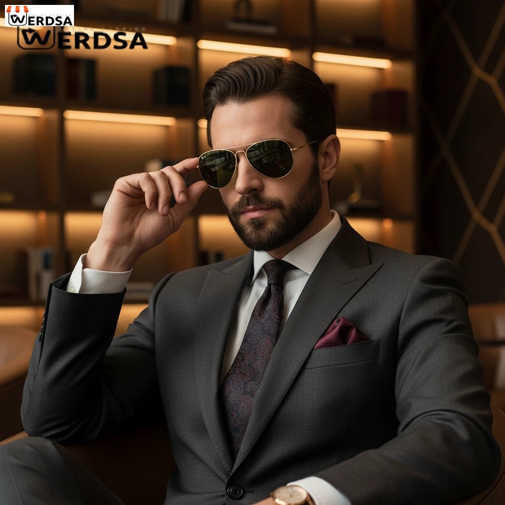 عینک آفتابی ریبن Ray-Ban اصل طلایی لنز سبز کلاسیک UV400