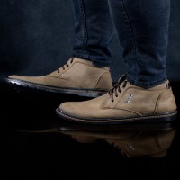 نیم بوت مردانه زیتونی مدل 1269 با طراحی مدرن
